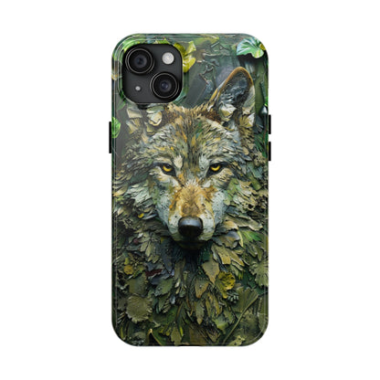 The Arte Povera Style Wolf Head Phone Case for iPhone - Lightweight, Impact Resistant, Wireless Charging Compatible