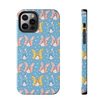 Bunnies and Bows Phone Case for iPhone - Lightweight, Impact Resistant, Wireless Charging Compatible