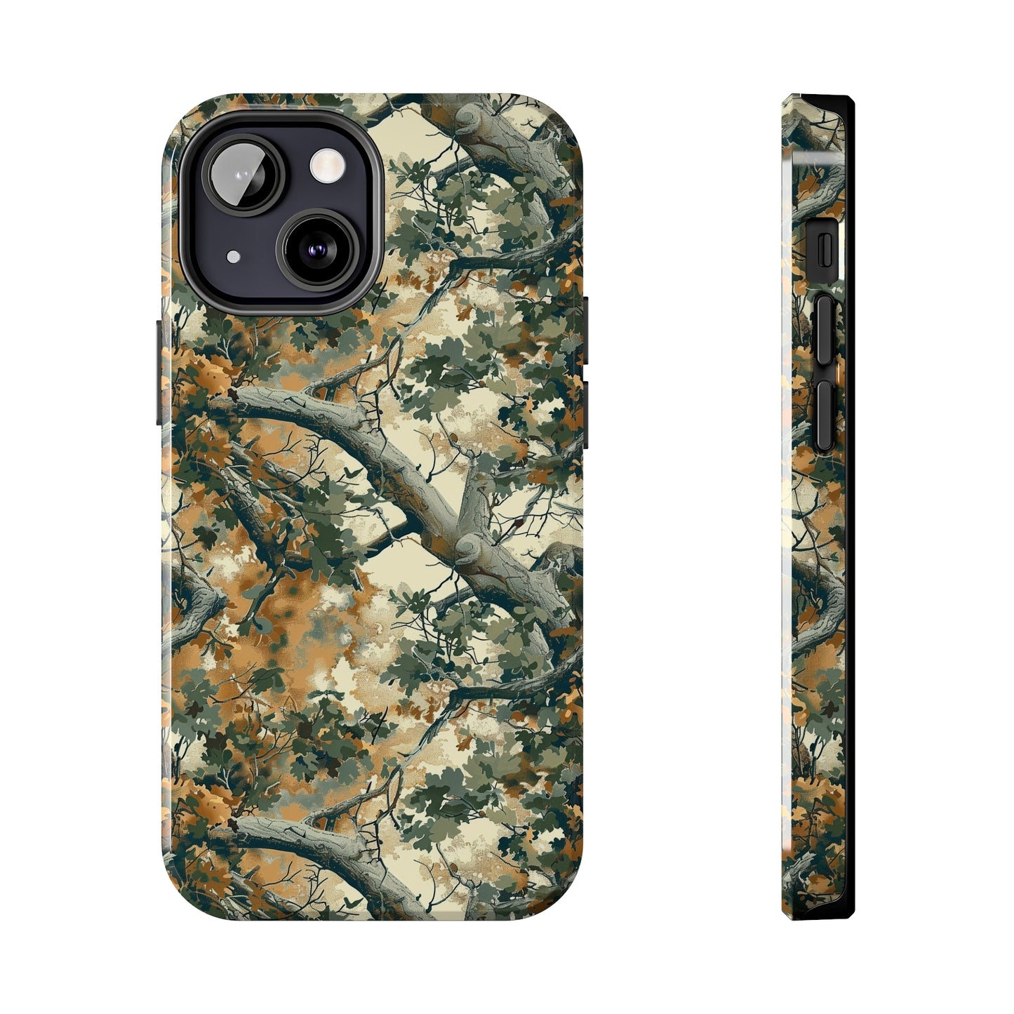 Brown Tree Camo Phone Case for iPhone - Lightweight, Impact Resistant, Wireless Charging Compatible