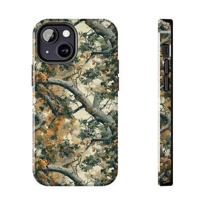 Brown Tree Camo Phone Case for iPhone - Lightweight, Impact Resistant, Wireless Charging Compatible