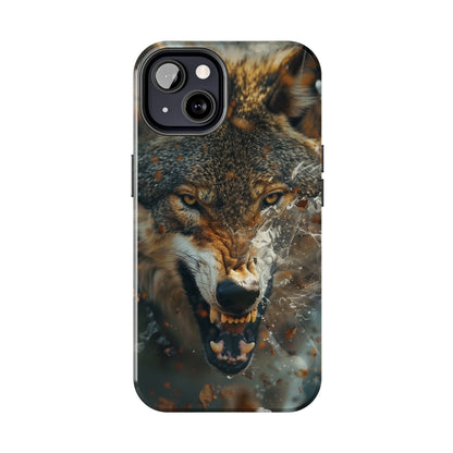 Wolf Ripping Through Phone Case for iPhone - Lightweight, Impact Resistant, Wireless Charging Compatible