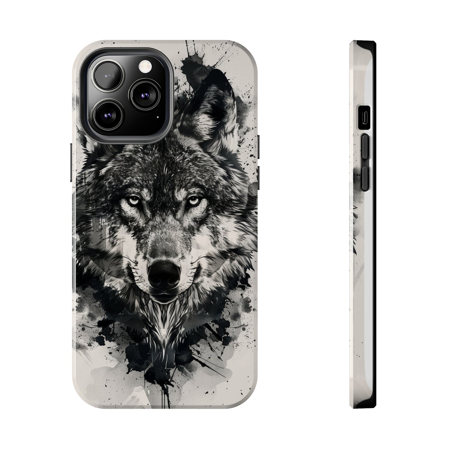 Calligraffiti Style Wolf Phone Case 3 for iPhone - Lightweight, Impact Resistant, Wireless Charging Compatible