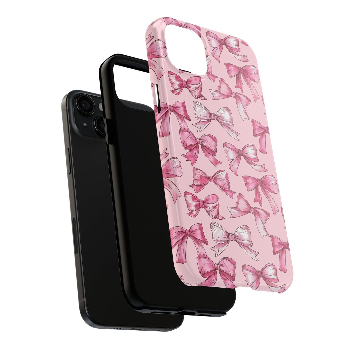 Pink Bows Phone Case for iPhone - Lightweight, Impact Resistant, Wireless Charging Compatible