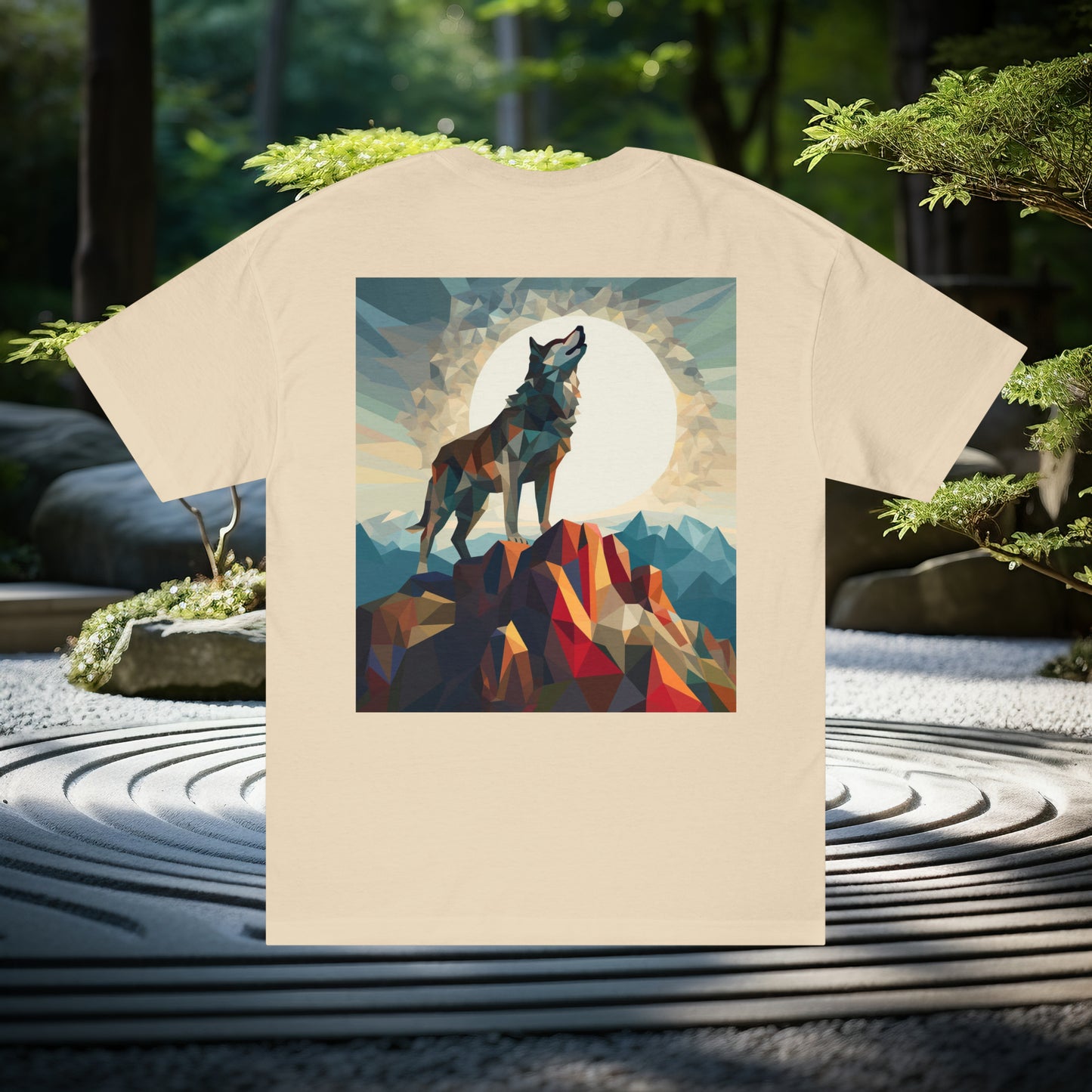 Unisex Classic Tee with Dual Wolf images, Mystical Creatures, Wolves