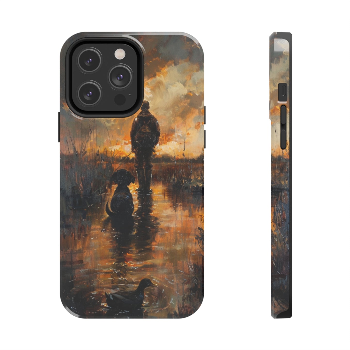 Water Color Mans Best Friend Phone Case for iPhone - Lightweight, Impact Resistant, Wireless Charging Compatible