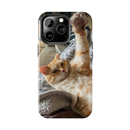 Alfred the Cat's "All In" Phone Case for iPhone - Lightweight, Impact Resistant, Wireless Charging Compatible