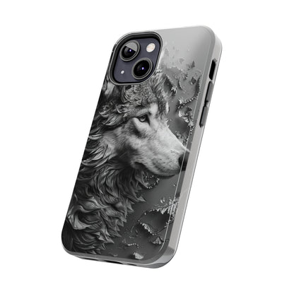 Biomorphism Style Wolf Phone Case 4 for iPhone - Lightweight, Impact Resistant, Wireless Charging Compatible