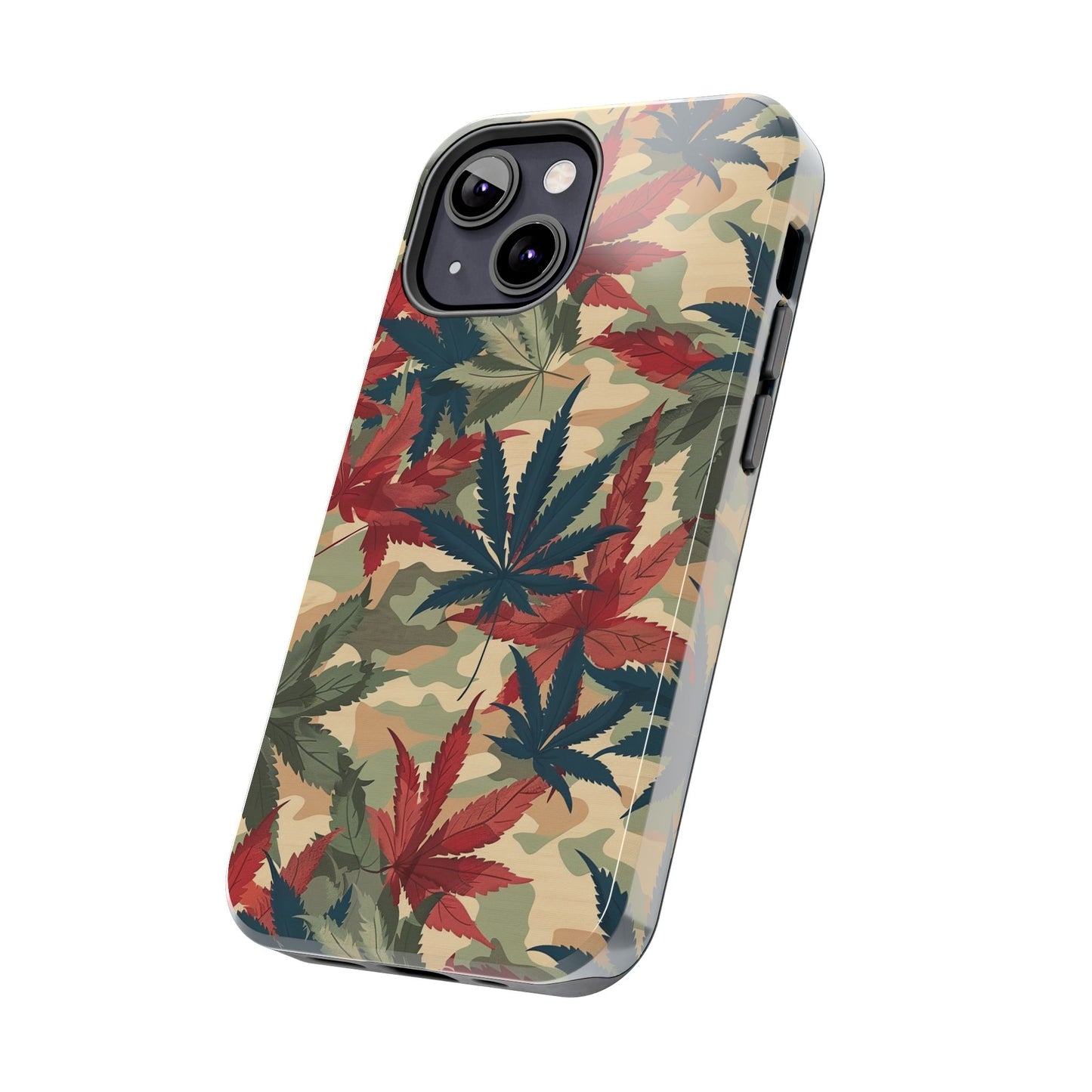 Cannabis Camo Phone Case for iPhone - Lightweight, Impact Resistant, Wireless Charging Compatible