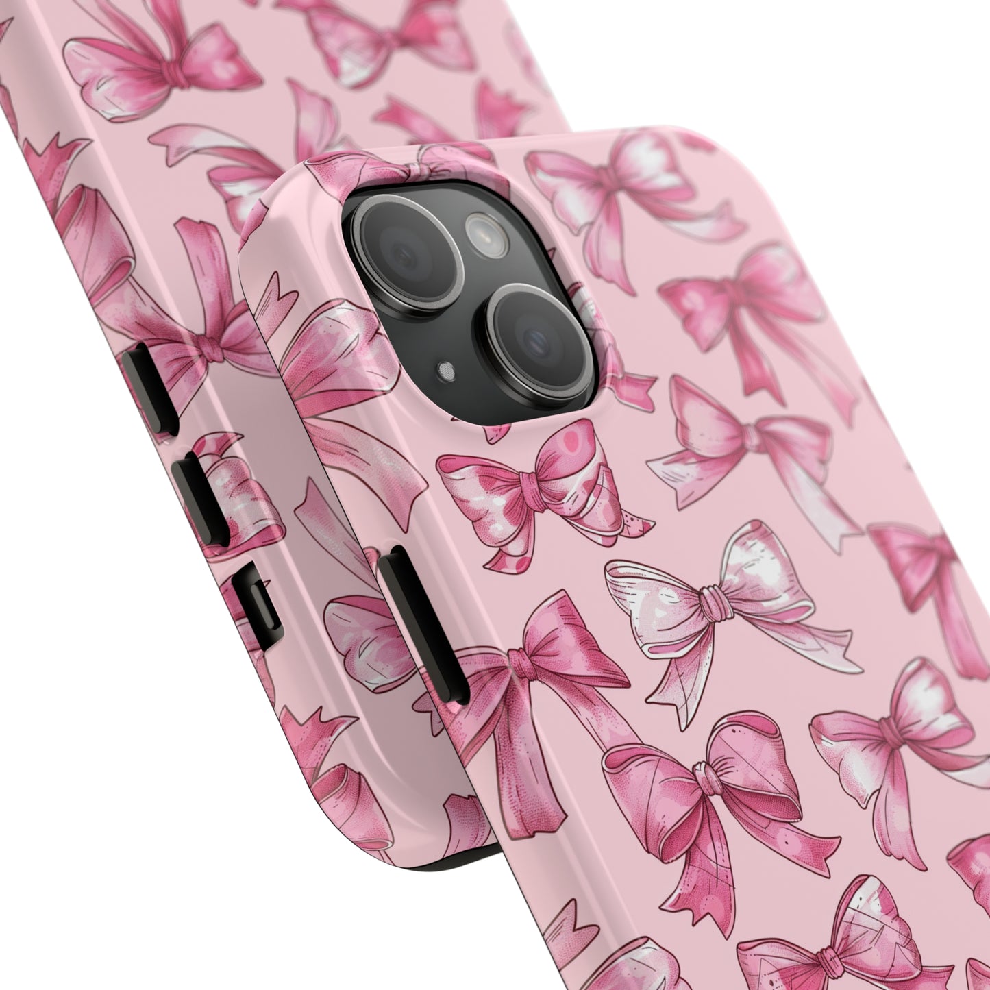 Pink Bows Phone Case for iPhone - Lightweight, Impact Resistant, Wireless Charging Compatible