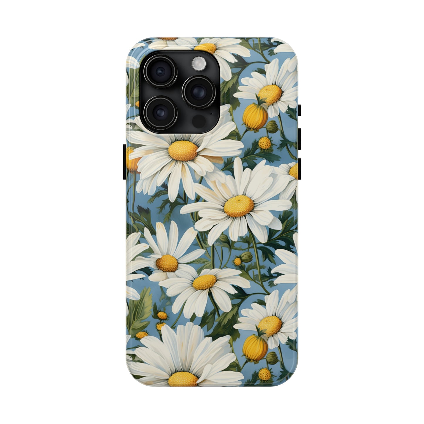 AI Daisy Pattern Phone Case for iPhone - Lightweight, Impact Resistant, Wireless Charging Compatible-AI phone case-AI By AJ