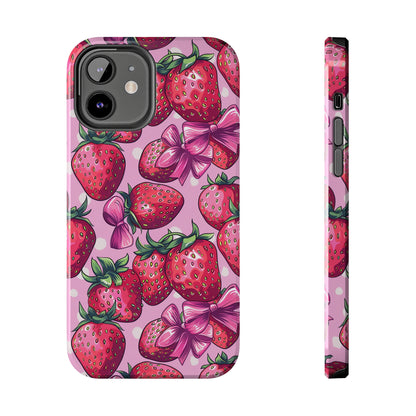 Bows and Berries Phone Case for iPhone - Lightweight, Impact Resistant, Wireless Charging Compatible