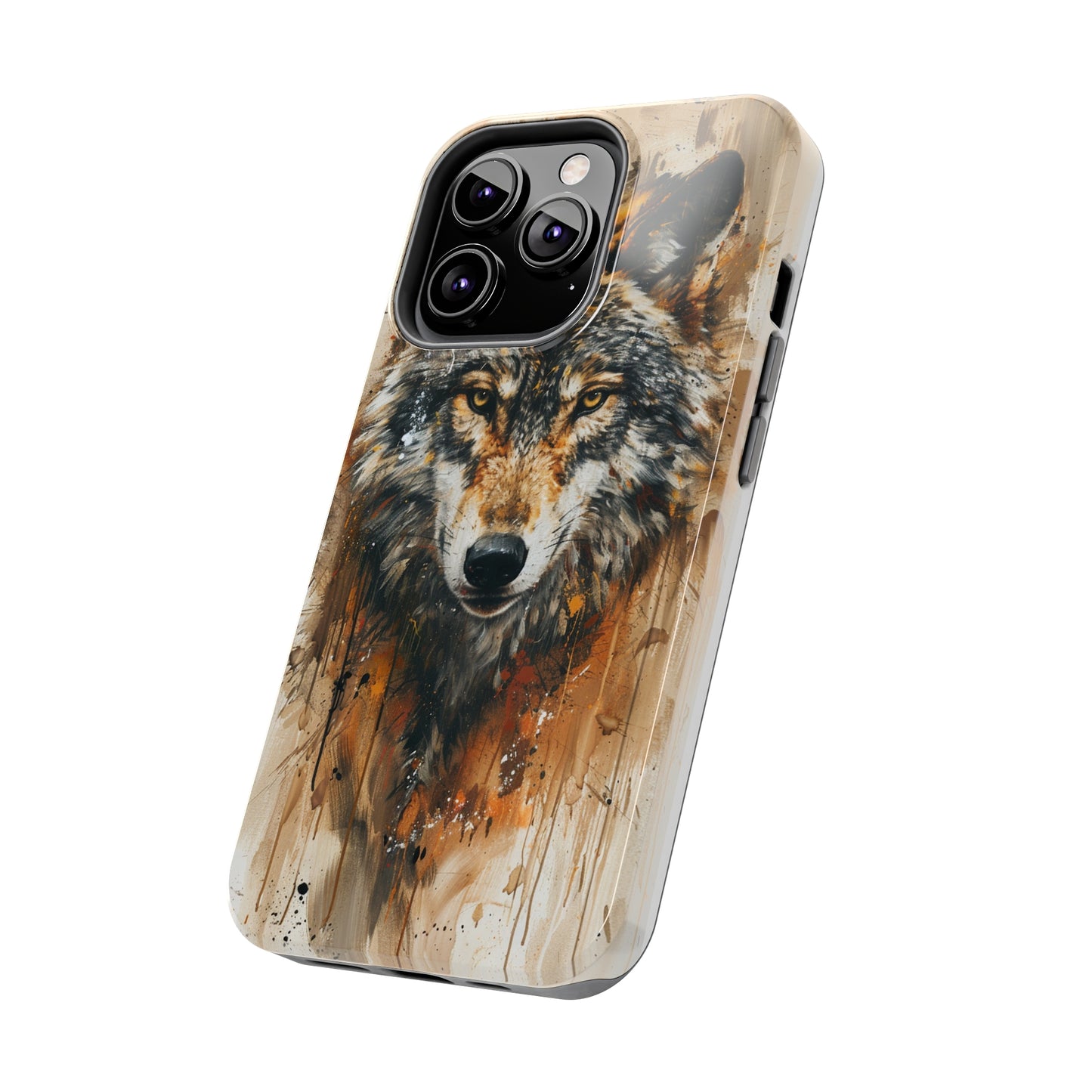 Calligraffiti Style Wolf Phone Case for iPhone - Lightweight, Impact Resistant, Wireless Charging Compatible