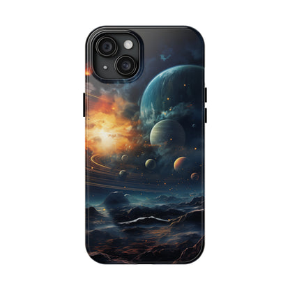 Space Planet Phone Case for iPhone - Lightweight, Impact Resistant, Wireless Charging Compatible