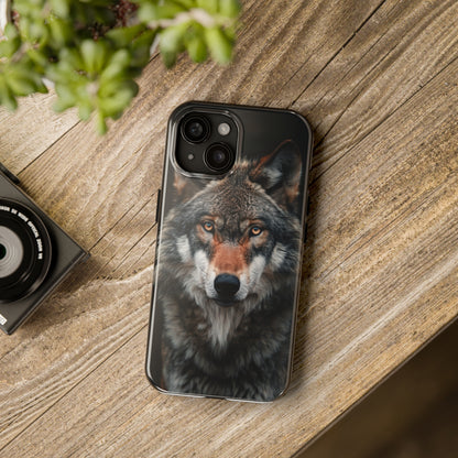 The Arte Povera Style Wolf Head 2 Phone Case for iPhone - Lightweight, Impact Resistant, Wireless Charging Compatible