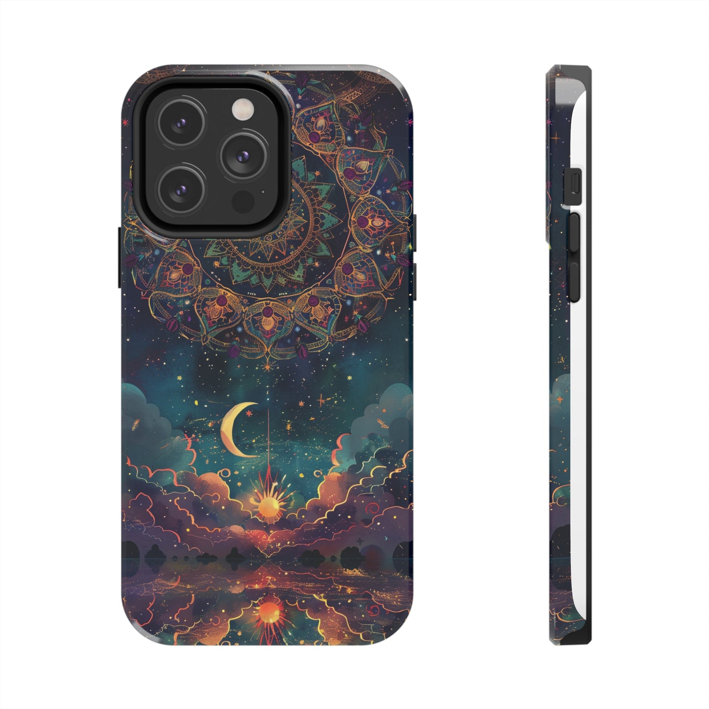 Mandala Pattern Phone Case 2 for iPhone - Lightweight, Impact Resistant, Wireless Charging Compatible