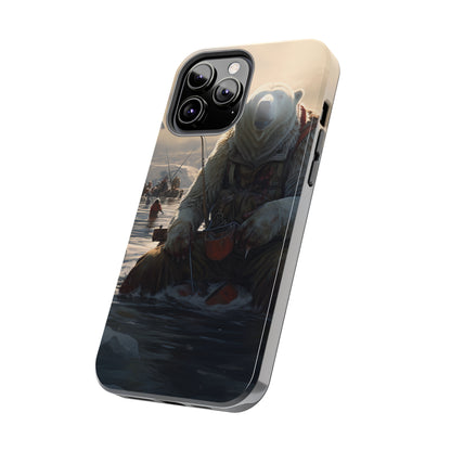 Fishing Polar Bear Phone Case for iPhone - Lightweight, Impact Resistant, Wireless Charging Compatible