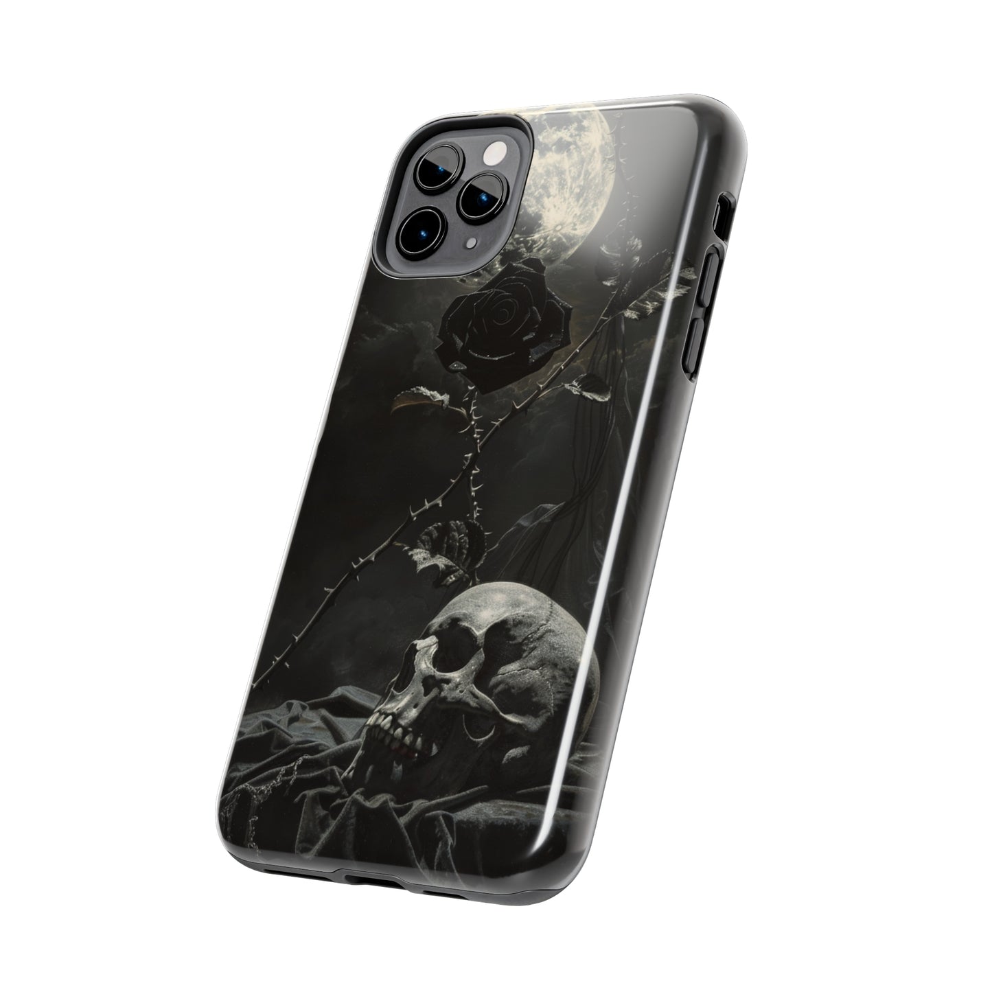 Gothic Elegance Phone Case for iPhone - Lightweight, Impact Resistant, Wireless Charging Compatible