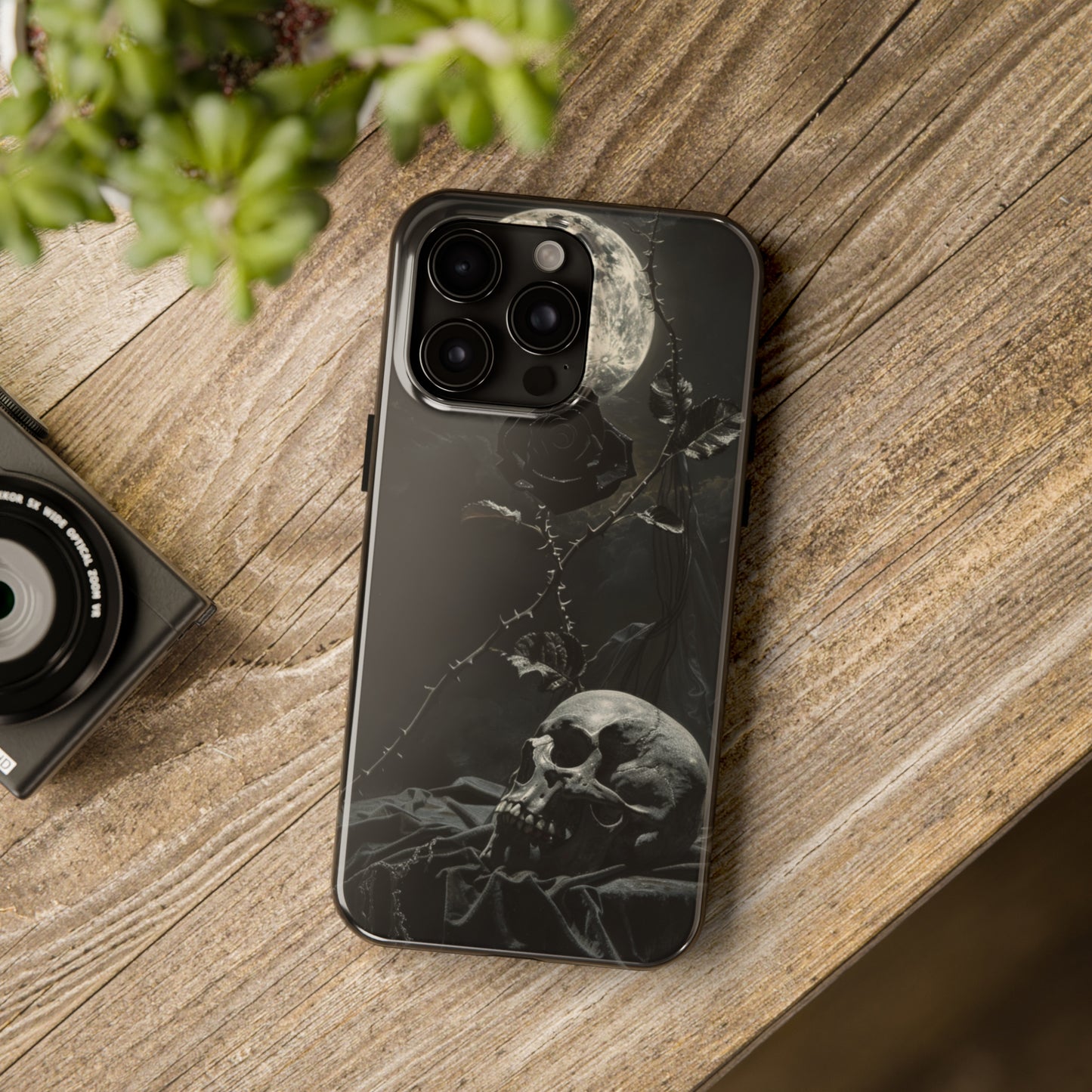 Gothic Elegance Phone Case for iPhone - Lightweight, Impact Resistant, Wireless Charging Compatible