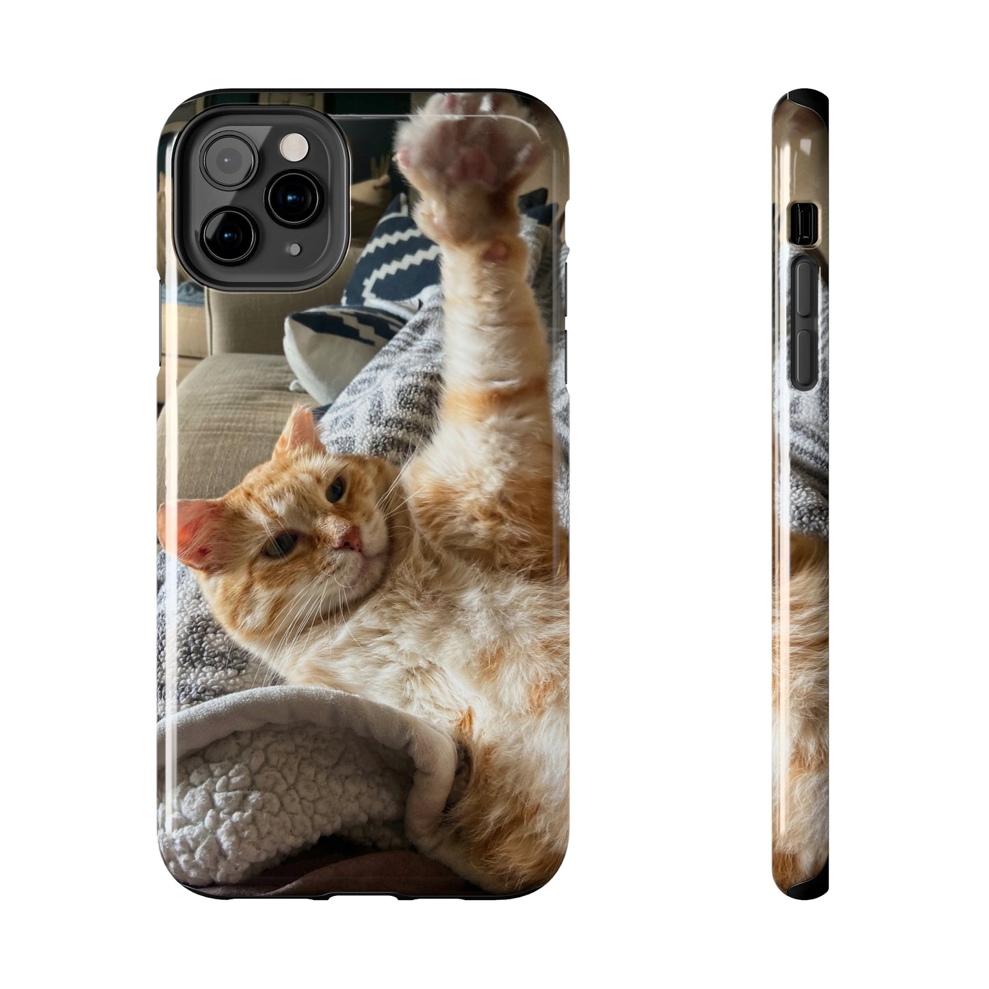 Alfred the Cat's "All In" Phone Case for iPhone - Lightweight, Impact Resistant, Wireless Charging Compatible