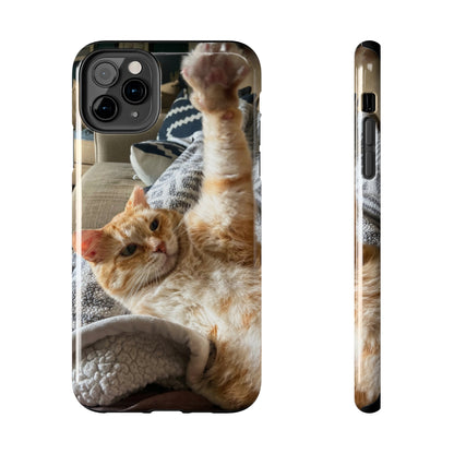 Alfred the Cat's "All In" Phone Case for iPhone - Lightweight, Impact Resistant, Wireless Charging Compatible