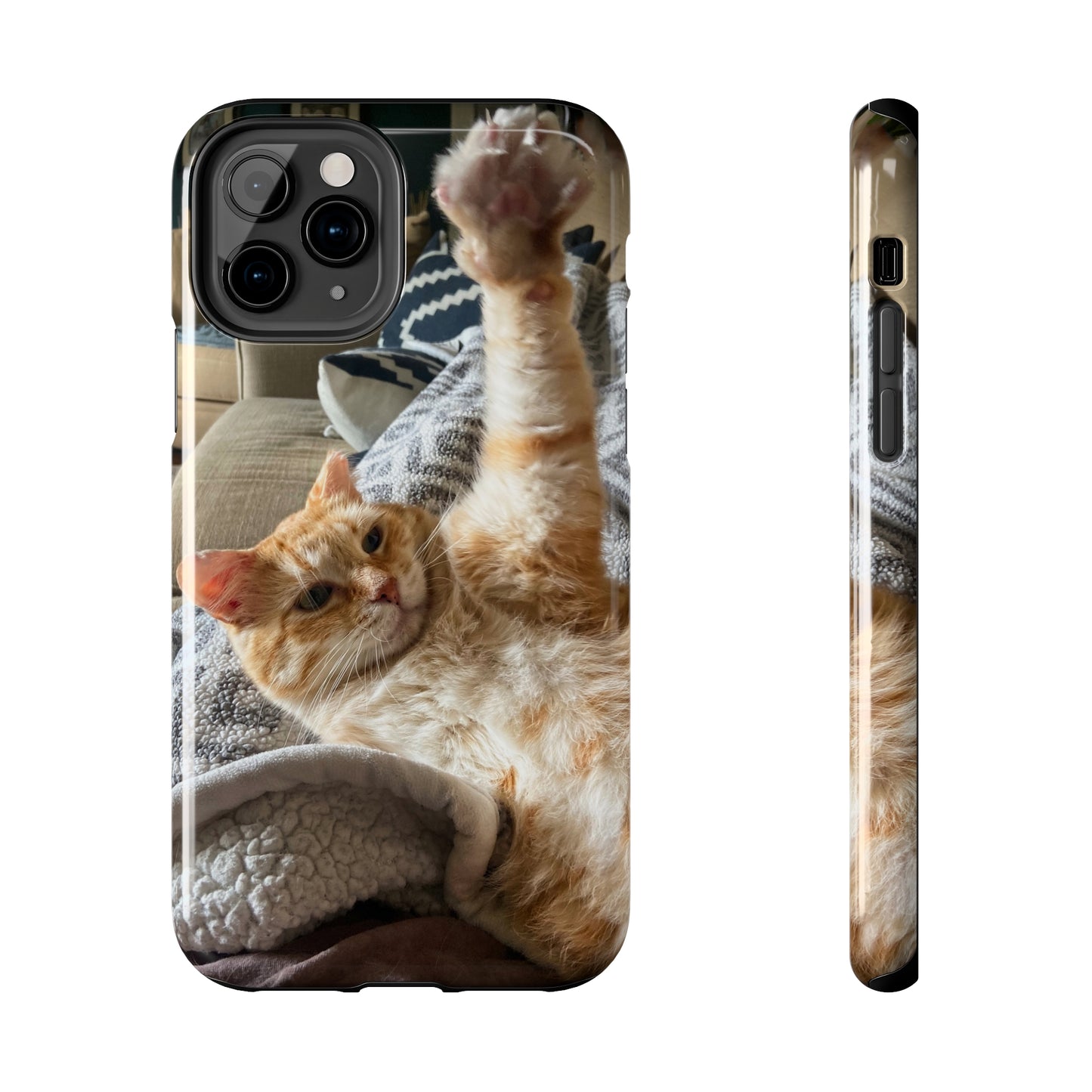 Alfred the Cat's "All In" Phone Case for iPhone - Lightweight, Impact Resistant, Wireless Charging Compatible