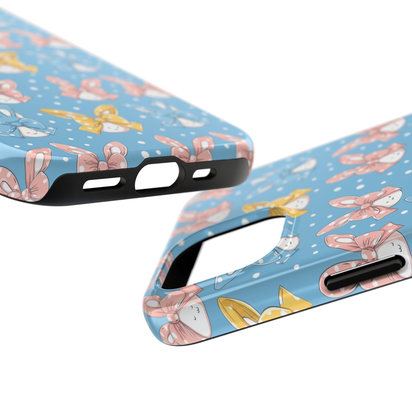 Bunnies and Bows Phone Case for iPhone - Lightweight, Impact Resistant, Wireless Charging Compatible