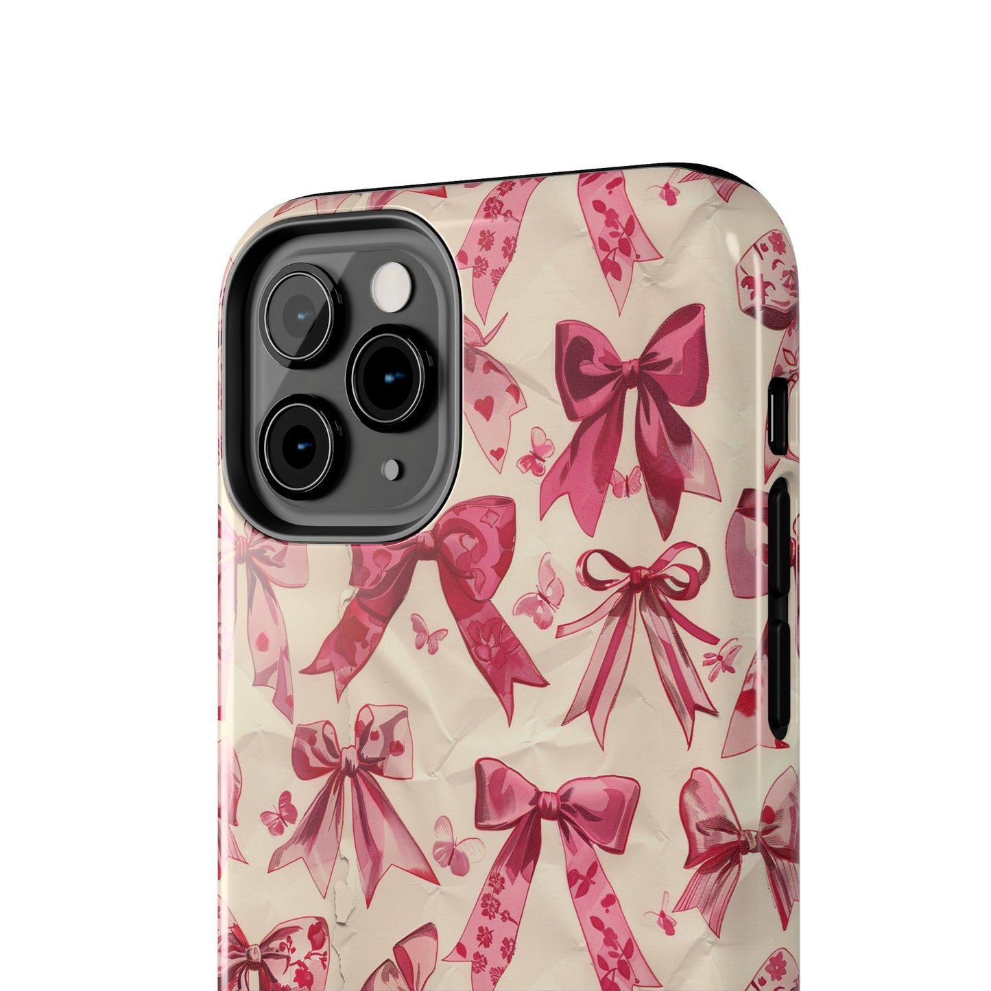 Pink Bows 3 Phone Case for iPhone - Lightweight, Impact Resistant, Wireless Charging Compatible