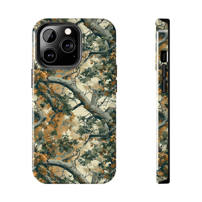 Brown Tree Camo Phone Case for iPhone - Lightweight, Impact Resistant, Wireless Charging Compatible