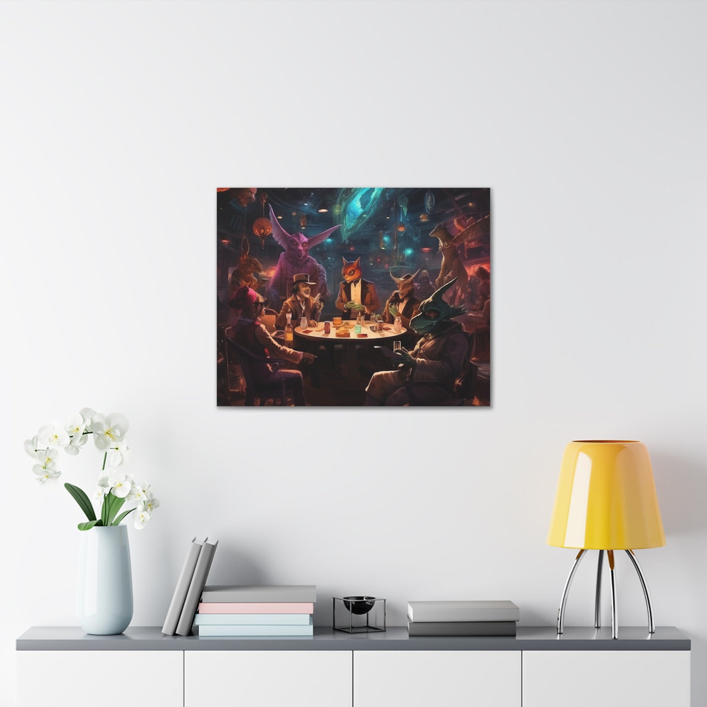 Intergalactic Poker Canvas Gallery Wraps / Game Room Art / Wall Decor / Living Room Decor