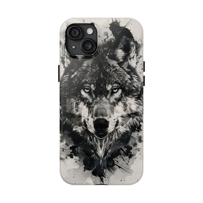 Calligraffiti Style Wolf Phone Case 3 for iPhone - Lightweight, Impact Resistant, Wireless Charging Compatible