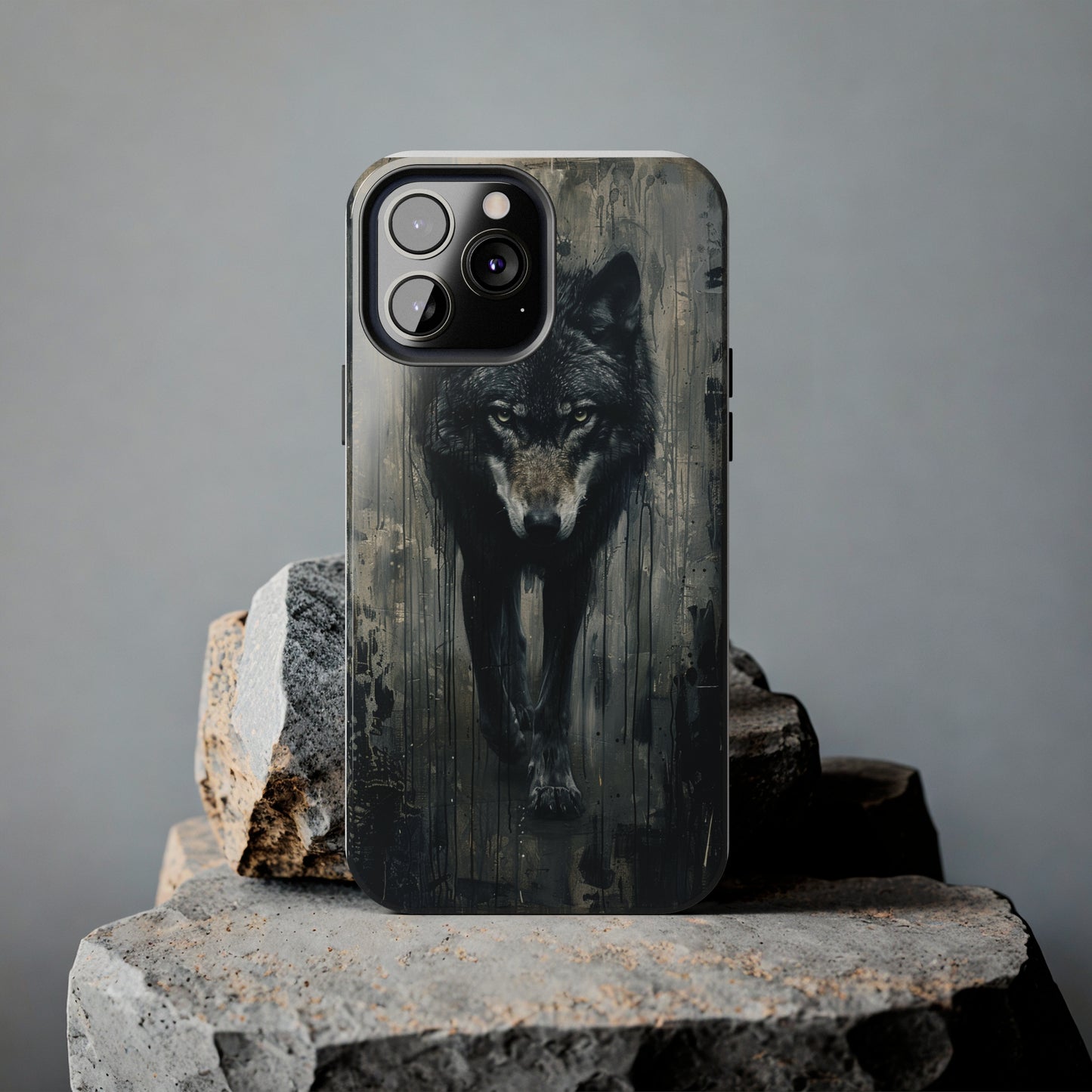 The Arte Povera Style Wolf Phone Case for iPhone - Lightweight, Impact Resistant, Wireless Charging Compatible