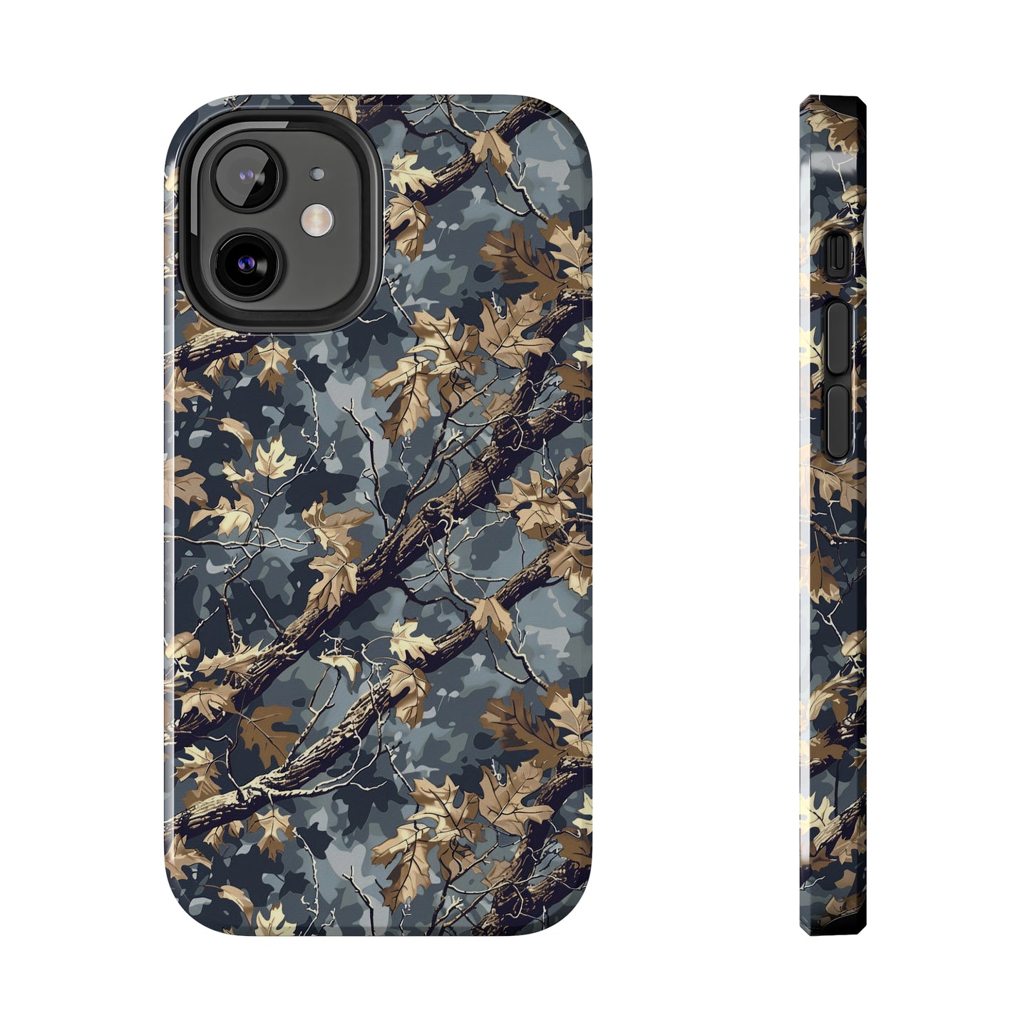 Gray Camo Phone Case for iPhone - Lightweight, Impact Resistant, Wireless Charging Compatible