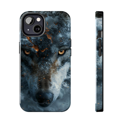 Grey Wolf Head Phone Case for iPhone - Lightweight, Impact Resistant, Wireless Charging Compatible