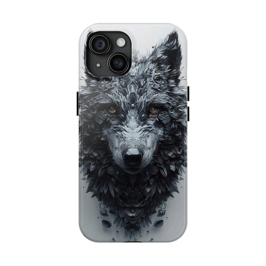 Biomorphism Style Wolf Phone Case 3 for iPhone - Lightweight, Impact Resistant, Wireless Charging Compatible