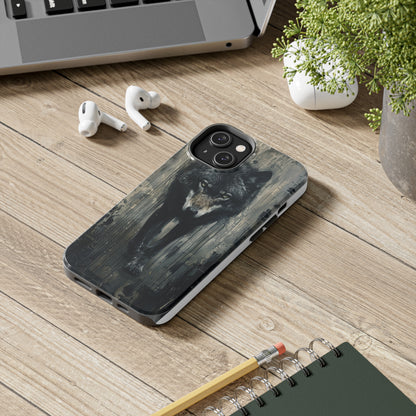 The Arte Povera Style Wolf Phone Case for iPhone - Lightweight, Impact Resistant, Wireless Charging Compatible