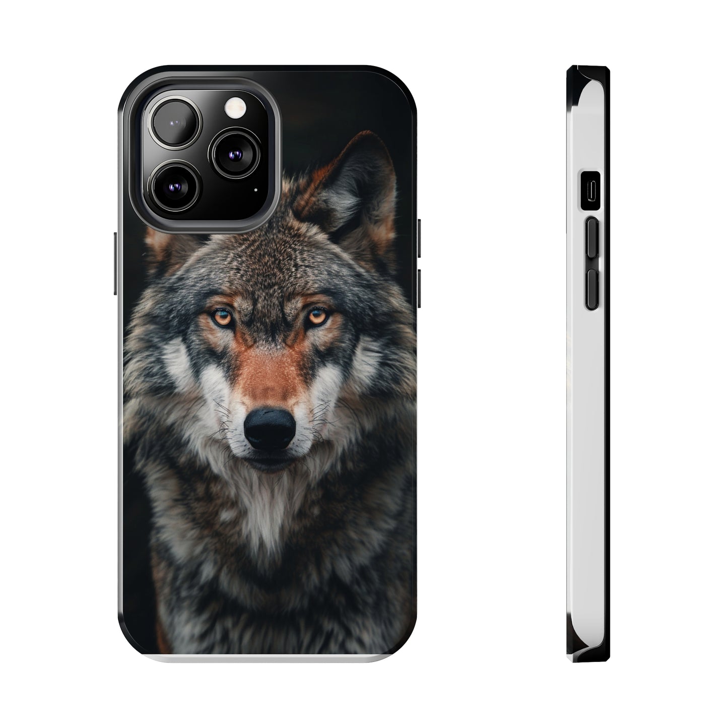 The Arte Povera Style Wolf Head 2 Phone Case for iPhone - Lightweight, Impact Resistant, Wireless Charging Compatible