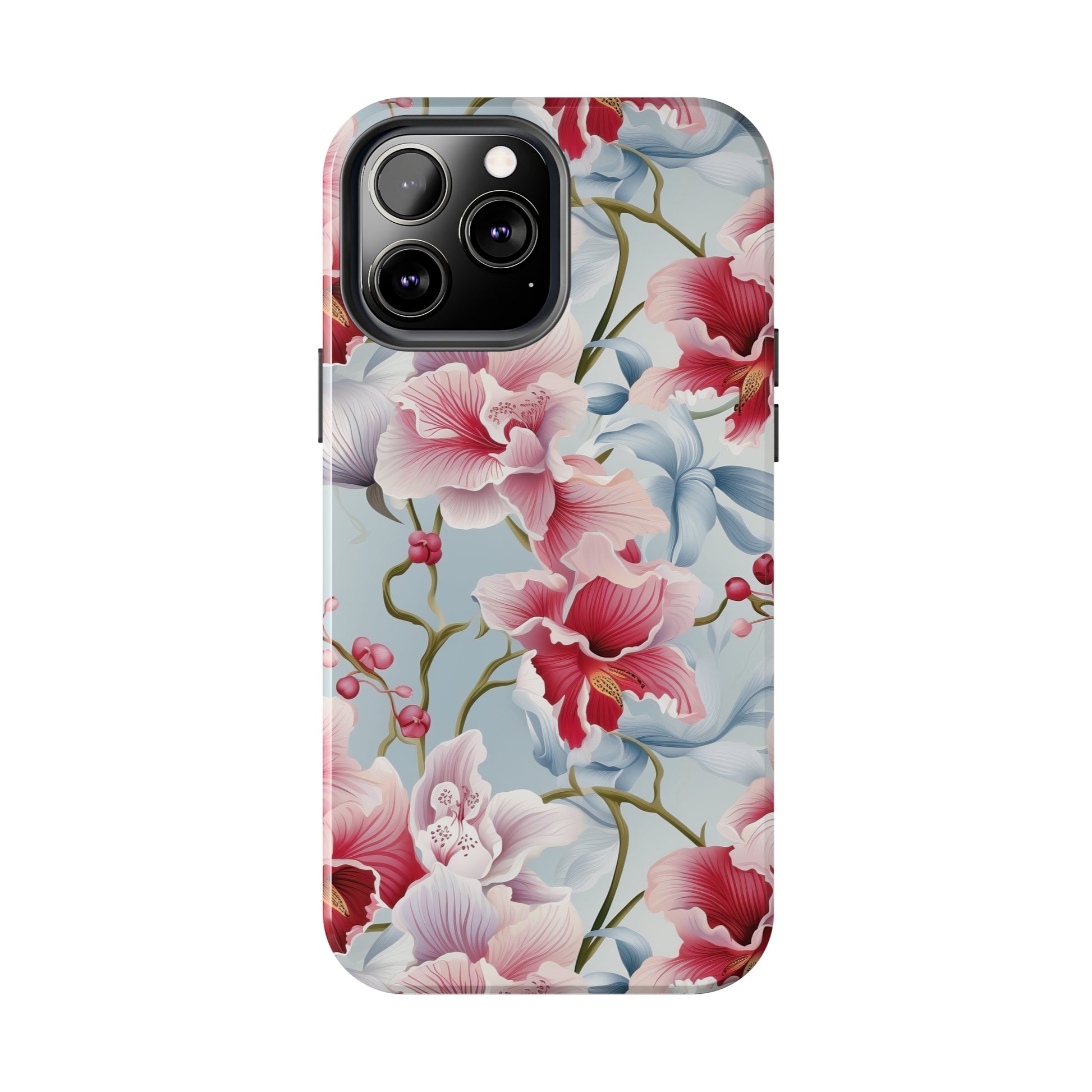 AI Orchid Pattern Phone Case for iPhone - Lightweight, Impact Resistant, Wireless Charging Compatible-AI phone case-AI By AJ