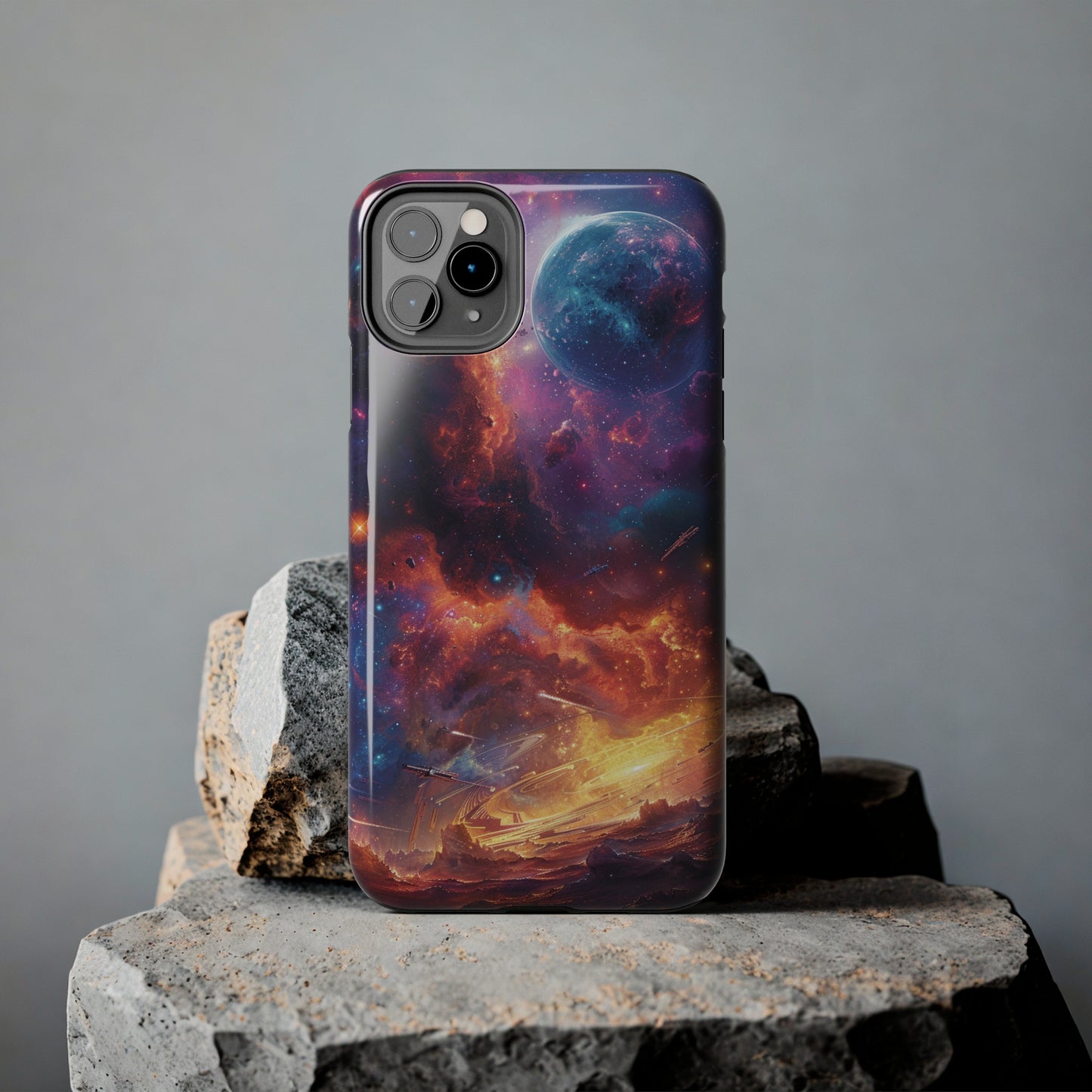 Cosmic Space Phone Case for iPhone - Lightweight, Impact Resistant, Wireless Charging Compatible