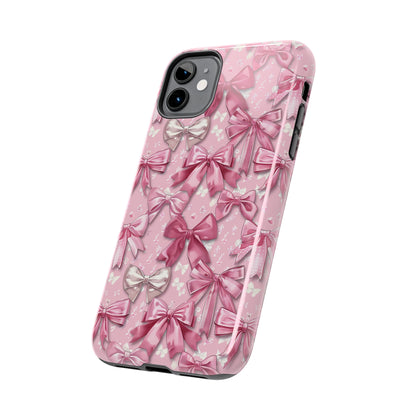 Pink Bows 4 Phone Case for iPhone - Lightweight, Impact Resistant, Wireless Charging Compatible