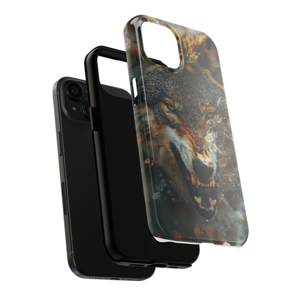 Wolf Ripping Through Phone Case for iPhone - Lightweight, Impact Resistant, Wireless Charging Compatible