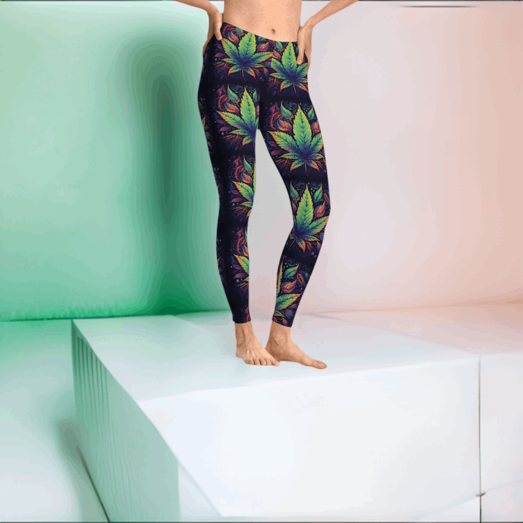 Cannabis Leggings for that special party or just hanging around in your comfy weed leggings.